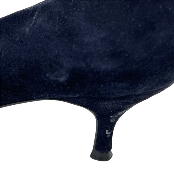 Franchetti Bond Laura Suede Navy Blue Pump Heels Women's Pointed Toe 40.5 US 10 - Picture 7 of 9